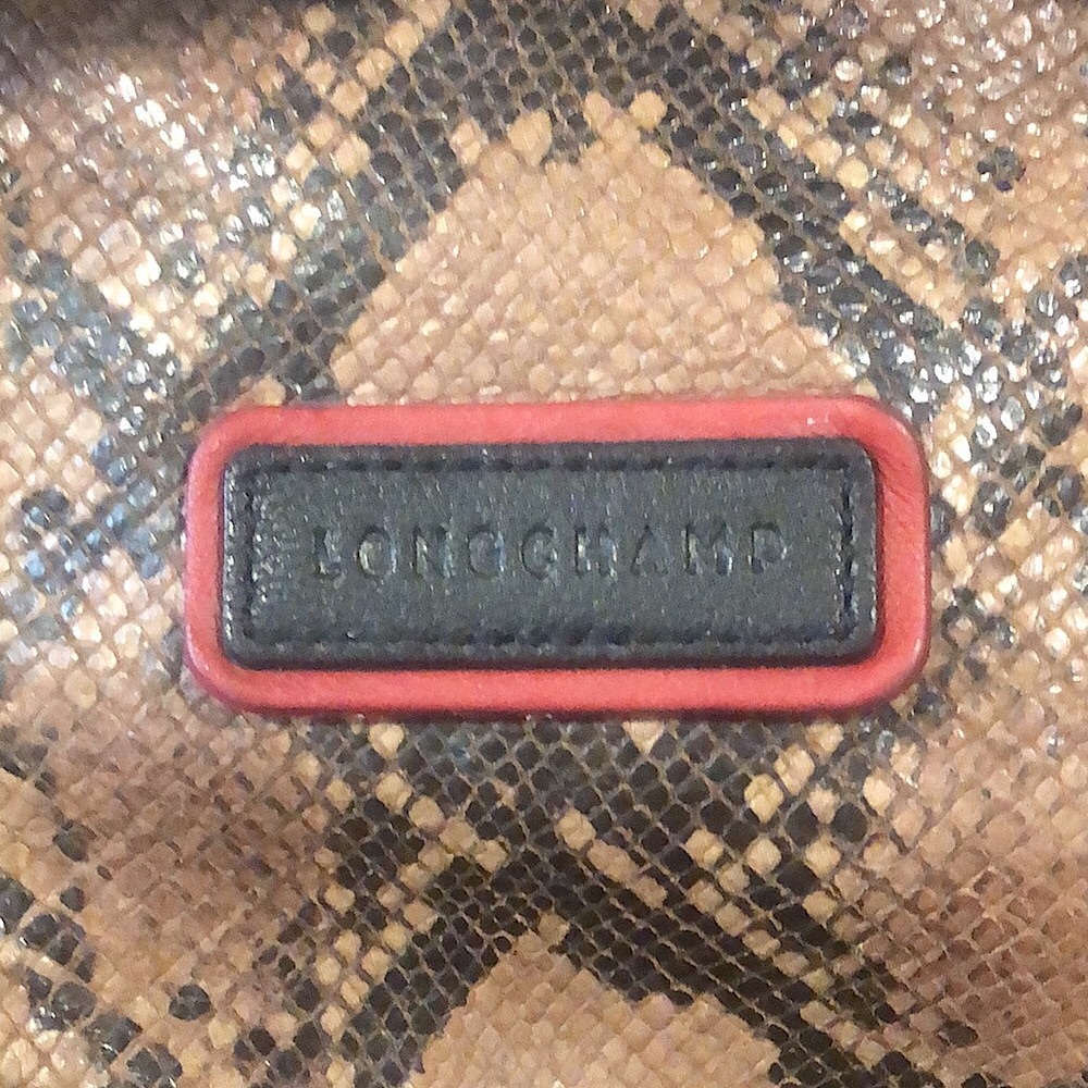 Longchamp Python Leather Snakeskin Shoulder Bag W… - image 4